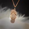 Women's Micro-Inlaid Diamond Slipper Pendant Necklace - Simple, Versatile Clavicle Chain for a Personalized Fashion Statement
