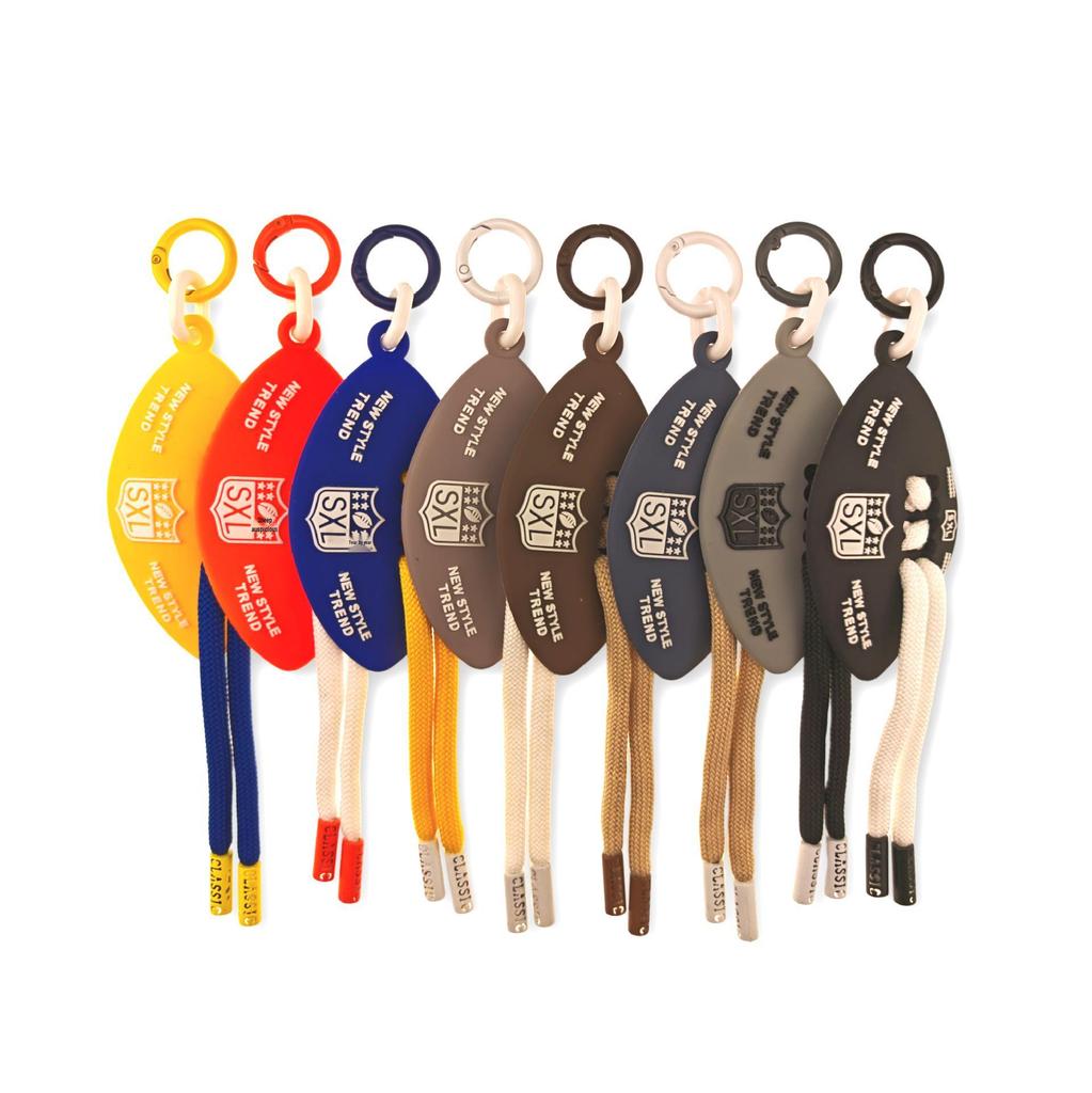 Soft Rubber Drip Molding DIY Fashion Keychain Pendant for Bags & Backpacks - Creative Rugby Ornament