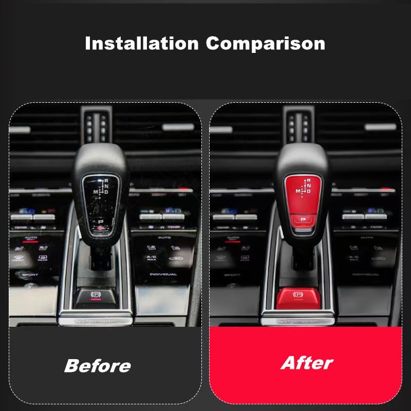 5 Piece Metal Car Central Console Gear Shift Knob Panel P Button Cover Trim For Porsche Cayenne 2018-2025 Interior Accessories
