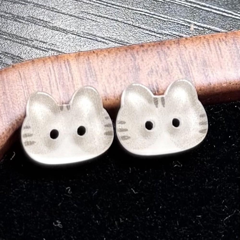 30pcs 12mm Kitty Buttons Cute Ginger Cat Buttons Grey Cat Calico Cat Buttons Cardigan Sweater