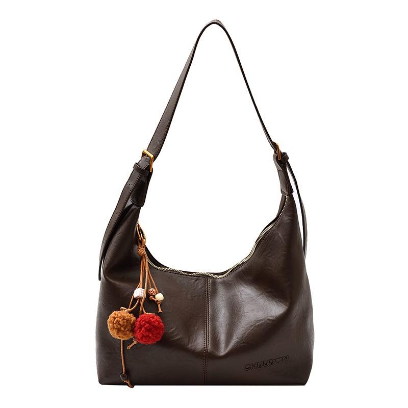 Retro Tote Bag Women's Autumn New Fashion Simple Large Capacity Underarm Dumpling Bag Shoulder Messenger Bag
