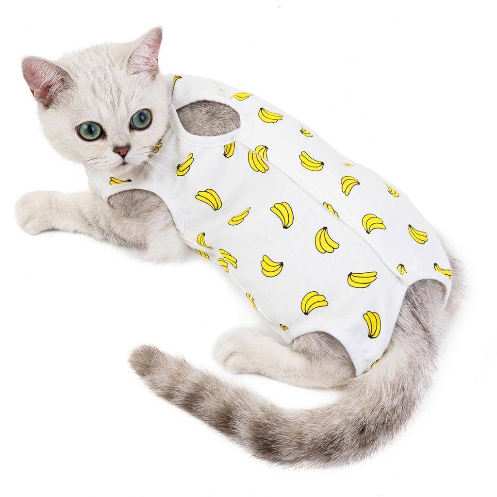 Cat Surgery & Weaning Suit - Anti-Lick, Four-Legged, Postpartum Homewear for Spring/Summer