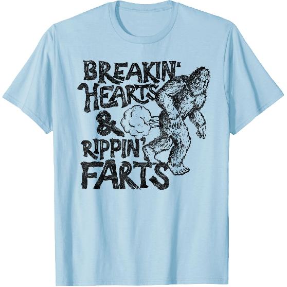 Breaking Hearts Ripping Farts! Funny Bigfoot Sasquatch Gas T-Shirt