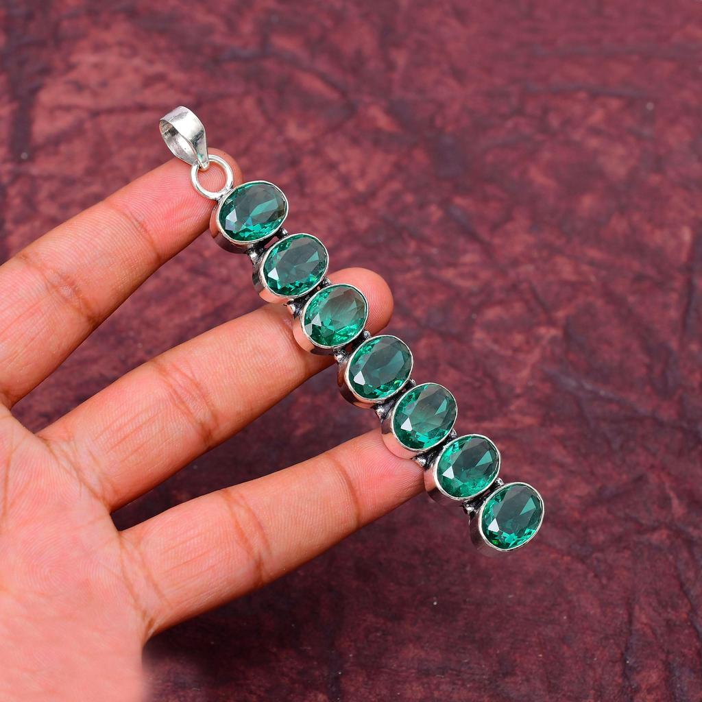 Awesome Paraiba Tourmaline Gemstone Pendant: 925 Sterling Silver Handmade Pendant Necklace Jewelry