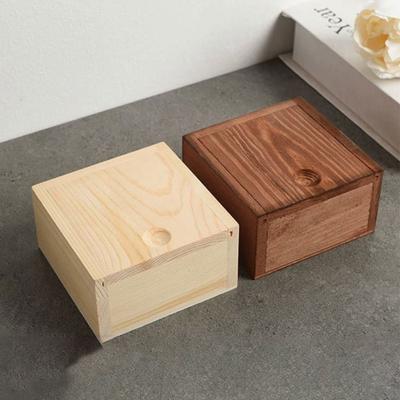 Natural Card Keeper With Slide Top Beads Container Jewelry Organizer Case Storage Box Wooden Box