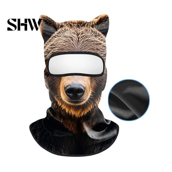 Cycling Face Mask 3D Animal with Ears, Breathable Ice Silk Balaclava for Moisture Wicking Spring Summer, Quick Drying UV Protection Full Cover