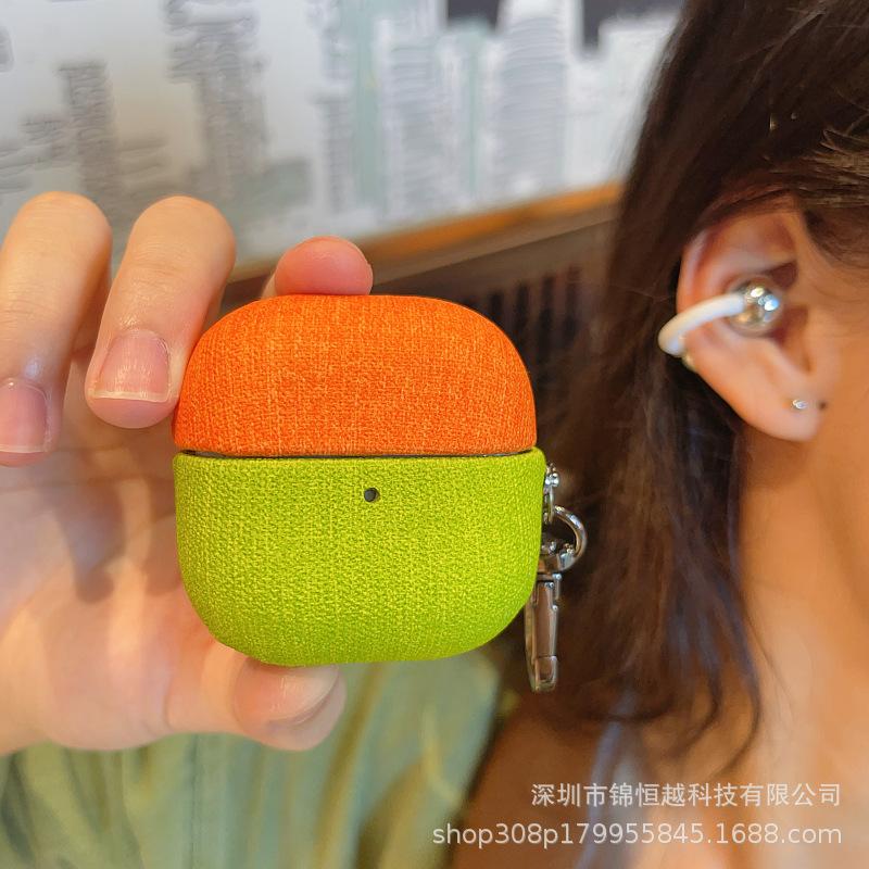 Blackcurrant is suitable for Huawei earphones FreeClip1 Bluetooth earphone case clip1 generation solid color splicing cloth pattern