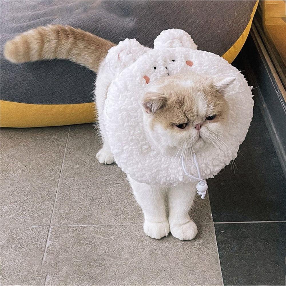 Anti-Bite Plush Surgery Wound Collar Elizabeth Collar Cat Recovery Collar Neck Protective Cone