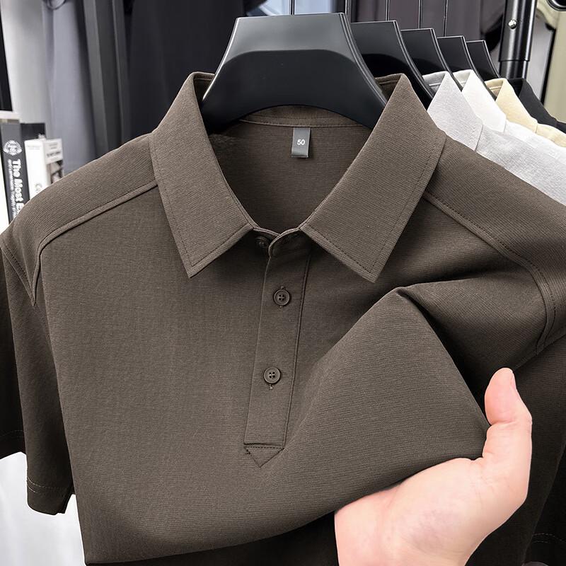 Men's Solid Color Business Casual Short Sleeve Polo Shirt YTMTST7146