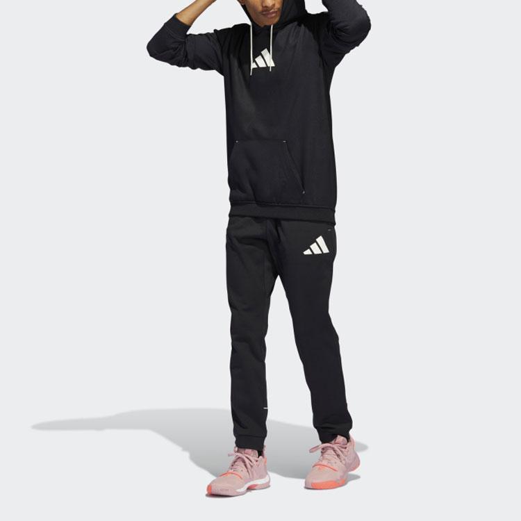 Adidas Logo Pullover Hoodie Men Tops Black HC7674