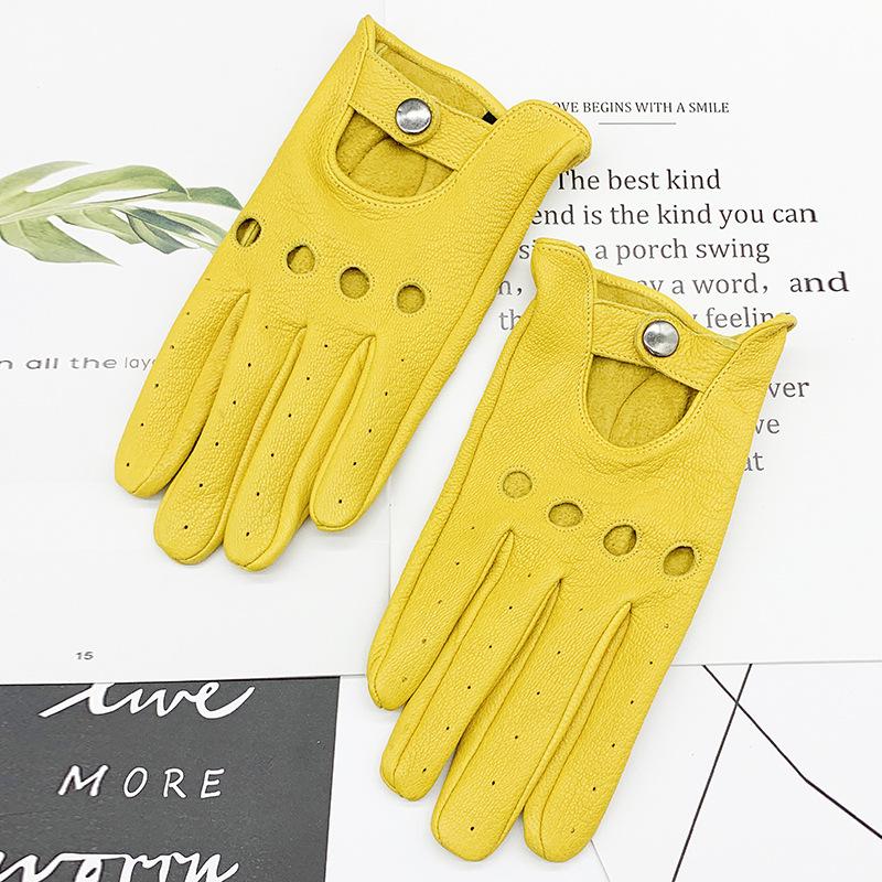 

Мотоциклетные перчатки из овчины, мужские, для занятий спортом на открытом воздухе, для вождения, ретро, ​​мотоциклетные перчатки с сенсорным экраном, теплые M жёлтый