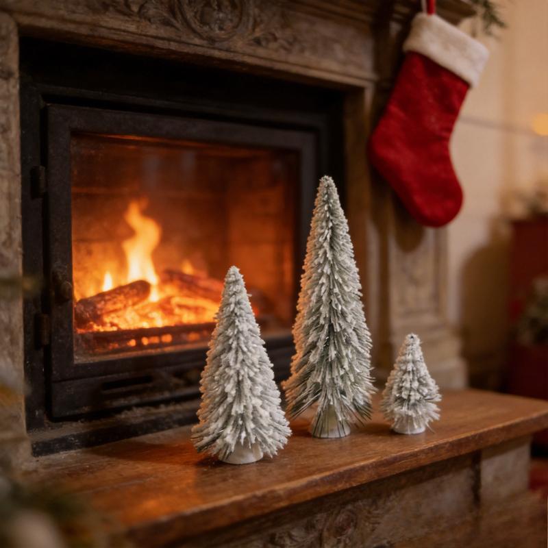Mini Encryption Snow Frost Christmas Tree, Christmas New Year Party Home Table Ornaments Decorations Gifts,Xmas Supplies