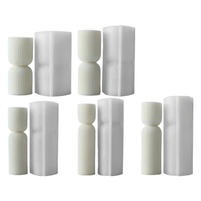 Stampo in silicone flessibile per candele profumate fatte a mano, stampo per gioielli aromaterapici a forma di pilastro a strisce, decorazioni per la casa