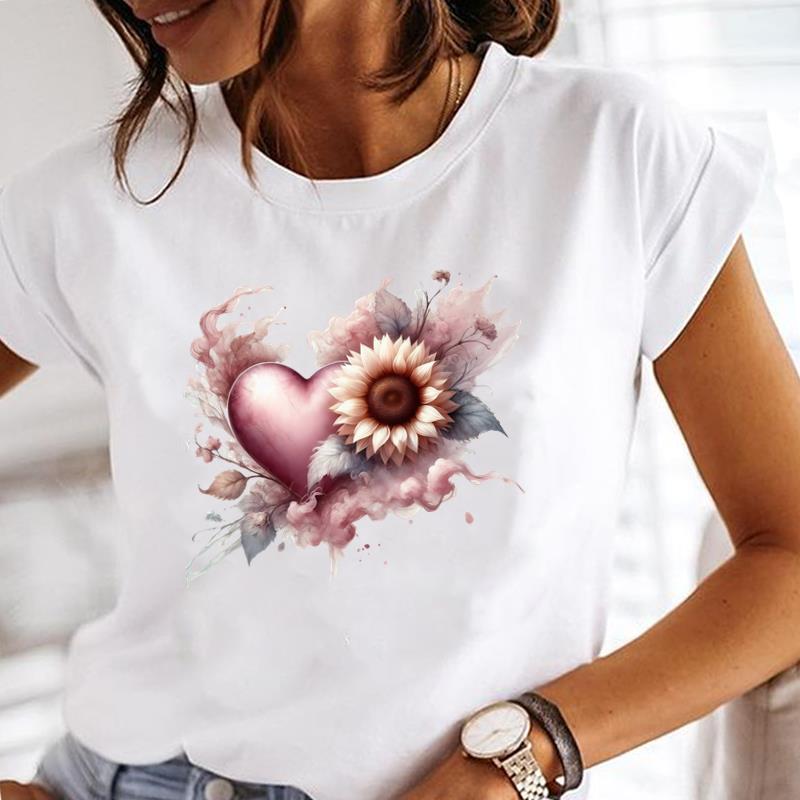 (Asian Size) sweet butterfly 90s Women Tee Clothing Casual T Shirt Fashion Lady Female Top Printed Graphic Short Sleeve T-shirts