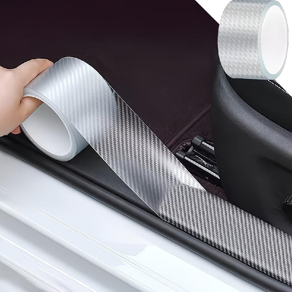 

1Roll Transparent and Black Carbon Fiber Car Trim Bumper Door Sill Film Anti Scratch Guards Car Sticker Strip Body Film 3cm&3Meters прозрачный