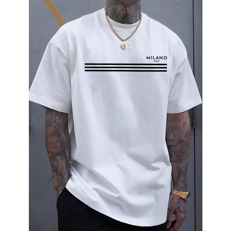 Men s Fashion  MILANO ITALY  Printed T-shirt S белый