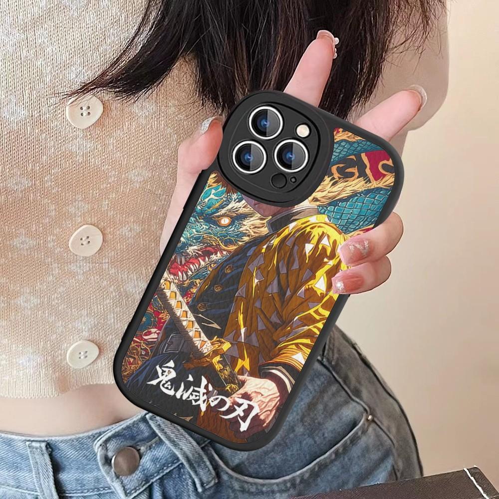 Demon Slayer Phone Case Hard Leather For IPhone 16 15 14 13 12 Mini 11 14 Pro Max Xs X Xr 7 8 Plus Fundas