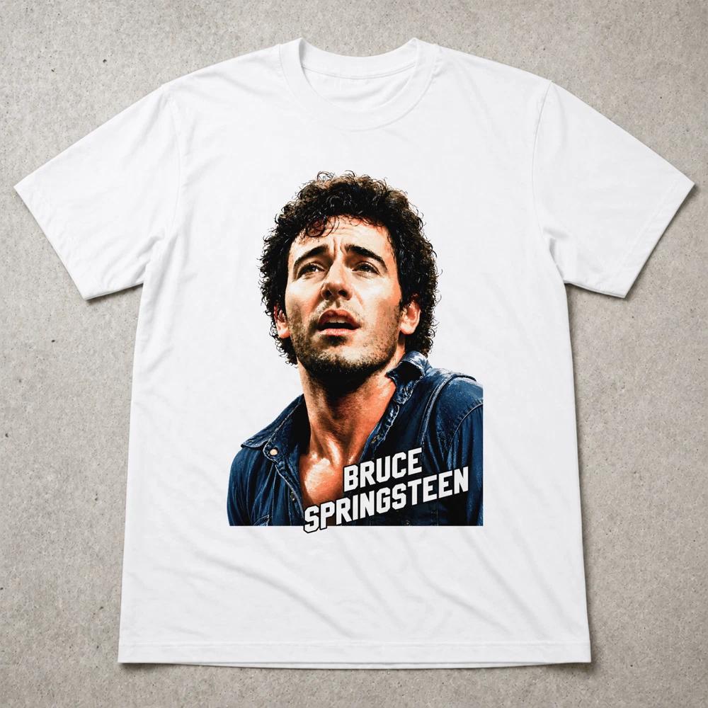 Bruce Springsteen T Shirt The Boss Rock Legend Tee Adults Kids White Black 2XL