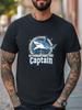 Captain Shark Anchor Graphic Unisex T-Shirt Women Men Fishing Casual T-shirt Unisex T-Shirt