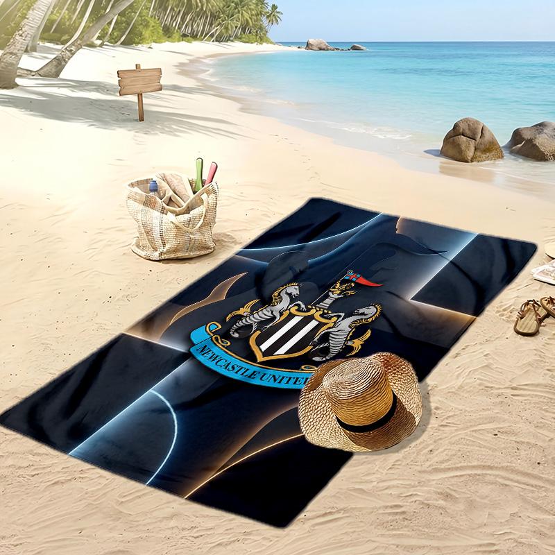 Asciugamano da Spiaggia con Stampa del Newcastle United Football, Asciugamano Grande Morbido ad Asciugatura Rapida per Spiaggia Campeggio Nuoto