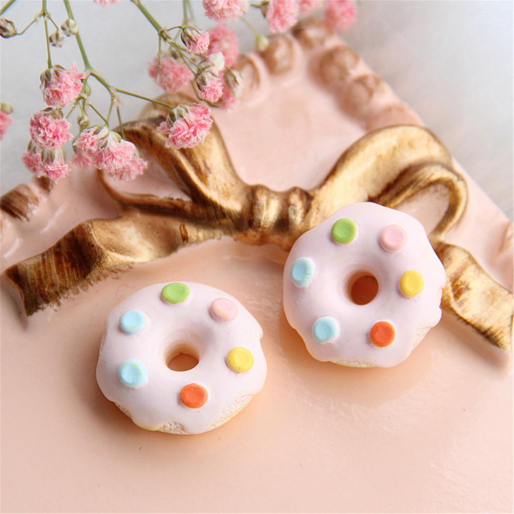 CH10 5Pcs Cartoon Polychrome Mini Donut Beads Jewelry Bulk Beads Make Bracelets DIY Pacifier Chain Jewelry Material Accessories