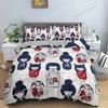 Japanese Doll Duvet Cover King Queen Lucky Cat Fan Bedding Set for Kids Girls Asian Japan Cultural Polyester Quilt Cover
