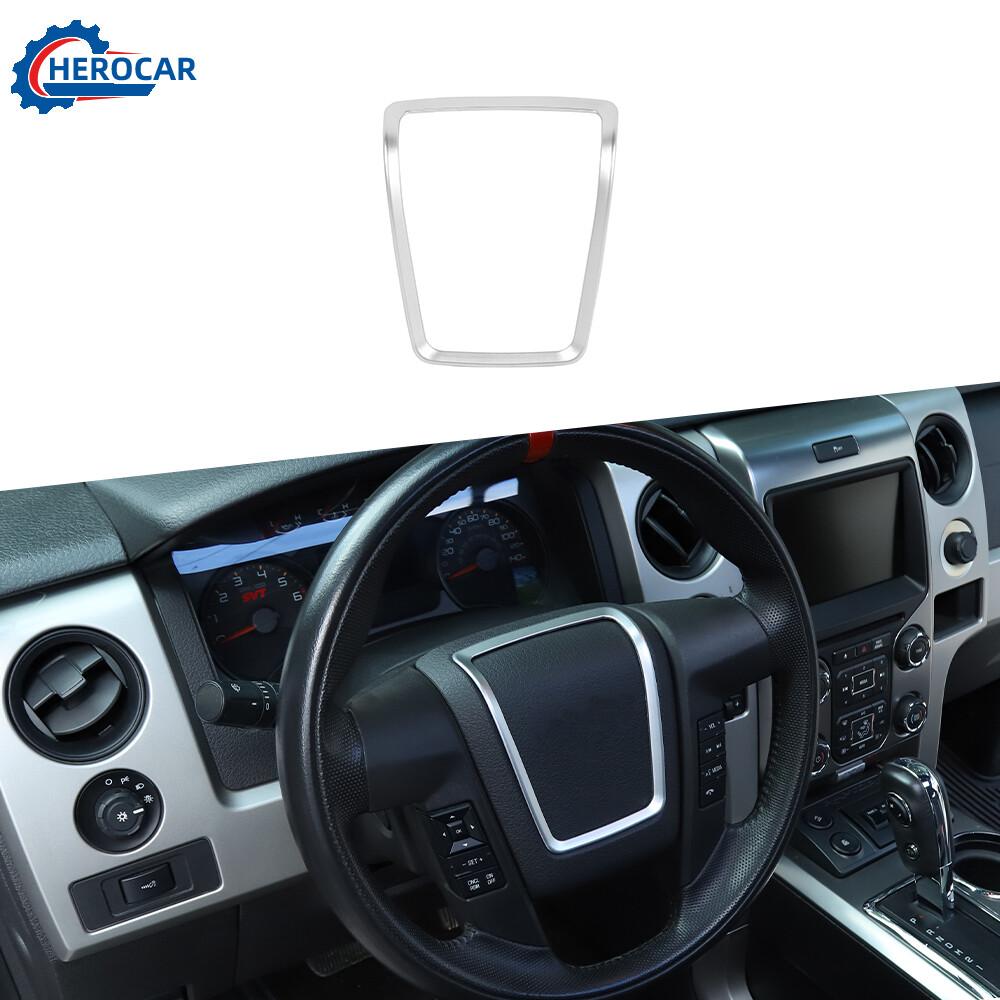 For 2009-2014 Ford F150 inner Accessories Steering Wheel Trim Cover Parts Sliver