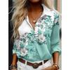 Camicie da Donna a Manica Lunga con Fantasia Floreale Multicolore Stampa 3D Autunnali Top da Donna Abbigliamento da Donna Moda Casual