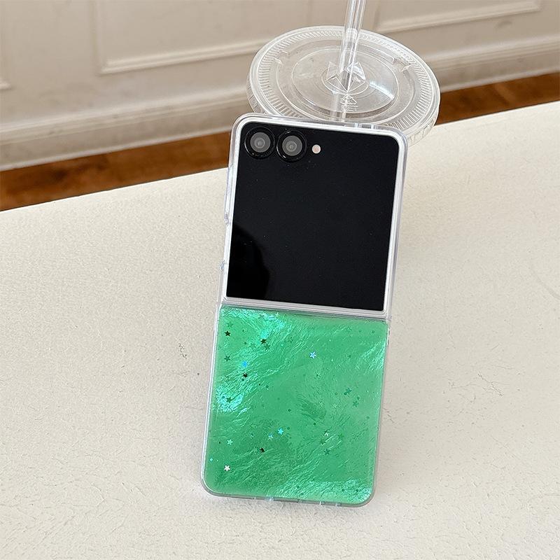 Per Samsung Zflip 6 Flip Schermo Pieghevole Zflip 7 Custodia per Telefono Colore Solido Glitter W24flip Semplice Anti Caduta