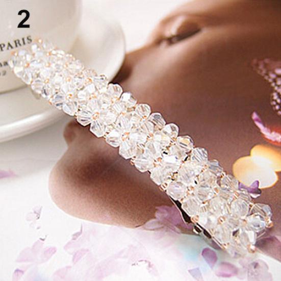 Women's Fashion Bling Headwear Handmade Full Crystal Hair Clip Barrette Hairpin