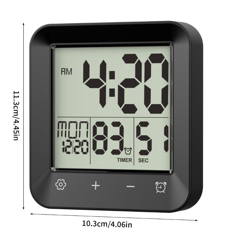 Bathroom Timer Clock Shower Clock,Waterproof for Water Sprays Bathroom Clock Wall Mount,Displays Time,Temperature Date