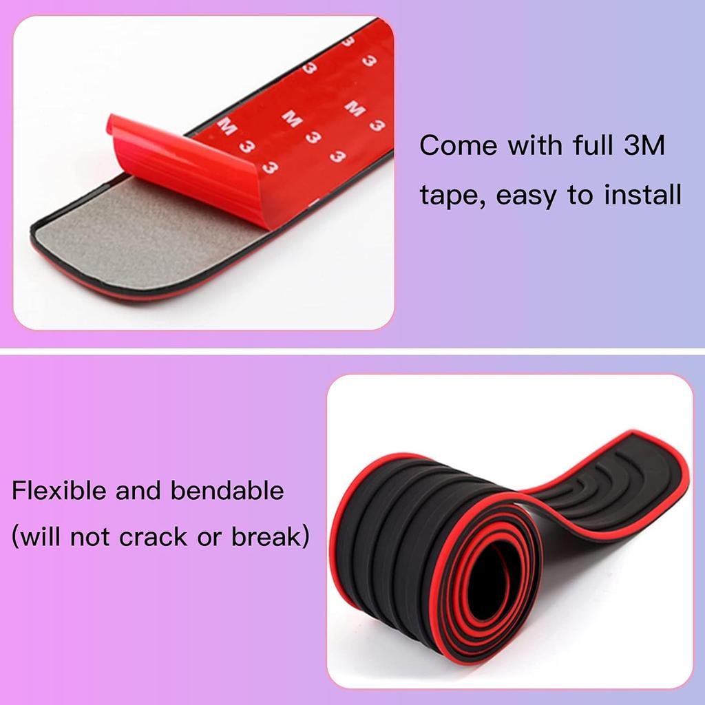 Rear Bumper Protector Guard Trunk Rubber Protection Strip Rubber Scratch-Resistant Trunk Door Entry Guards Car Accessory for SUV/Cars - Universal No