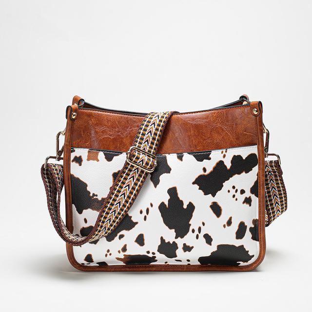 Damskie skórzane torby typu crossbody z PU, damskie małe, urocze torby na ramię, kobiece modne, w kolorze krowy, w kolorze lamparta, pasek dla dziewczynki