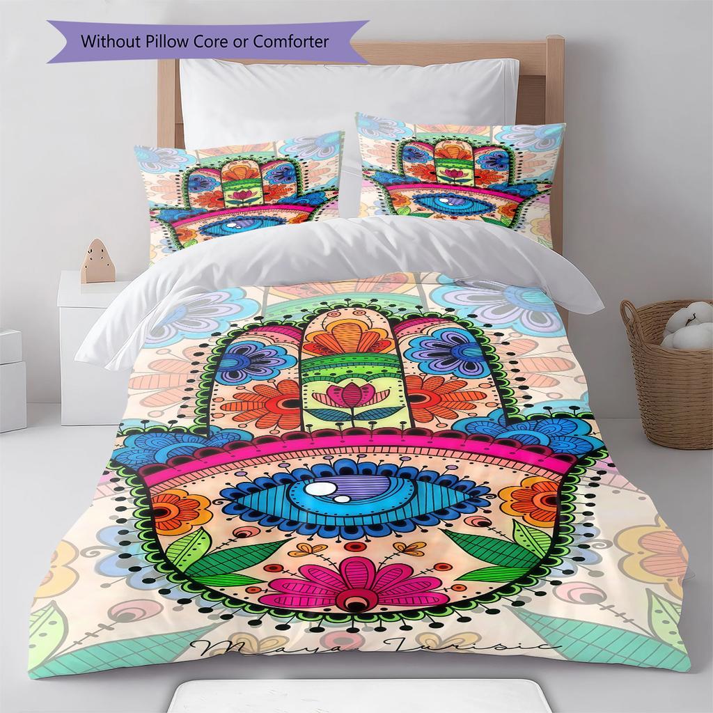 Nazar Boncuğu Pattern Bedding,Quilt Set Quilt Cover Pillowcase Home Birthday Gift (1 * duvet cover + 2 * pillowcase, without core)