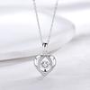 Heart Necklace for Women Moissanite Necklace Silver Rhinestone Heart Pendant Choker Anniversary Jewelry Gift for Her Wife