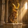 Cosplay Pet Headwear Cat Horn Crown Helmet, Golden Headpiece, with Ear Holes, Photo Props Funny Helmet for Halloween Theme Parties Costume Accessories