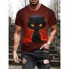Funny Men's T-shirts Cute Cat 3D Print Tops Men Women Short Sleeve Tee Oversized Streetwear T Shirt Casual Simple Men's Clothing