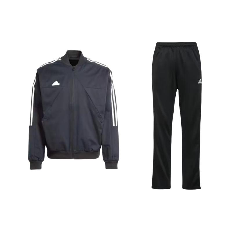 

Adidas Mock Neck Logo Long Sleeve Side Three Stripes Straight Leg Vintage Tracksuit Unisex Tracksuit Black TR30PR-BW+IP3791 L