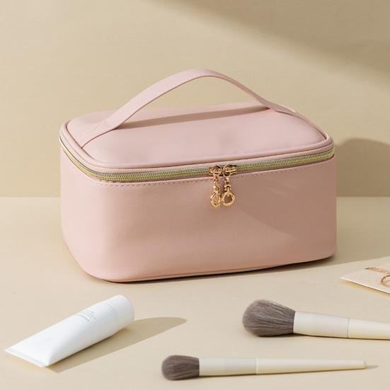 Travel Cosmetic Case Large Capacity Makeup Bag with Removable Divider Waterproof Toiletry Bag with Top Handle Cosmetic Organizer for Vacation Home