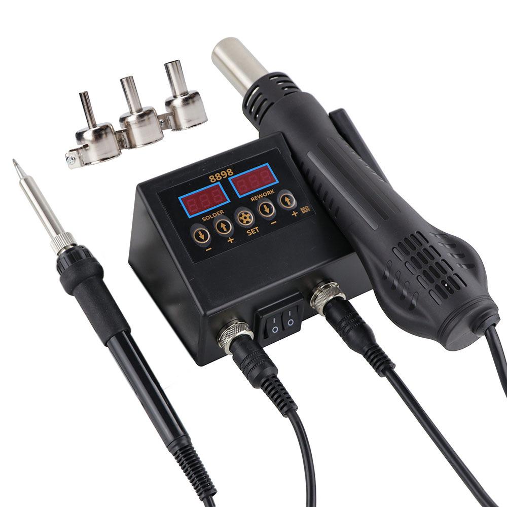 Soldering Station Digital Temperature Adjustable 2 In 1 SMD Solder Iron Hot Air Heat Gun Welding Rework For PCB IC Repair Tools