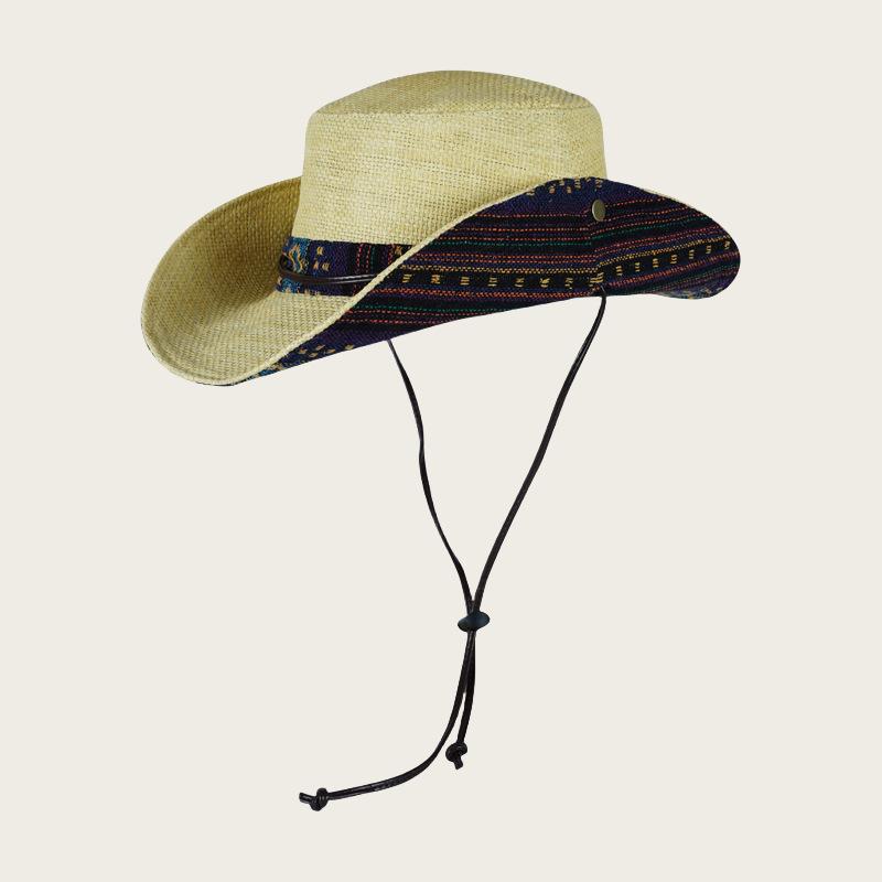 

Spring Summer Hats For Men Bucket Hat Men Women Ethnic Style Cowboy Fisherman Cap Retro Outdoor Big Brim Sunshade Mountaineering 56-60cm чорний