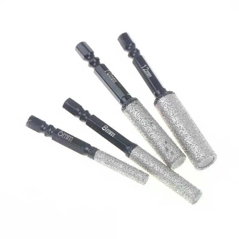 2Pcs 5-12mm Vacuum Brazed Dry Hole Maker Set - Porcelain/Granite/Marble/Tile Drill Bit for Wet and Dry Use