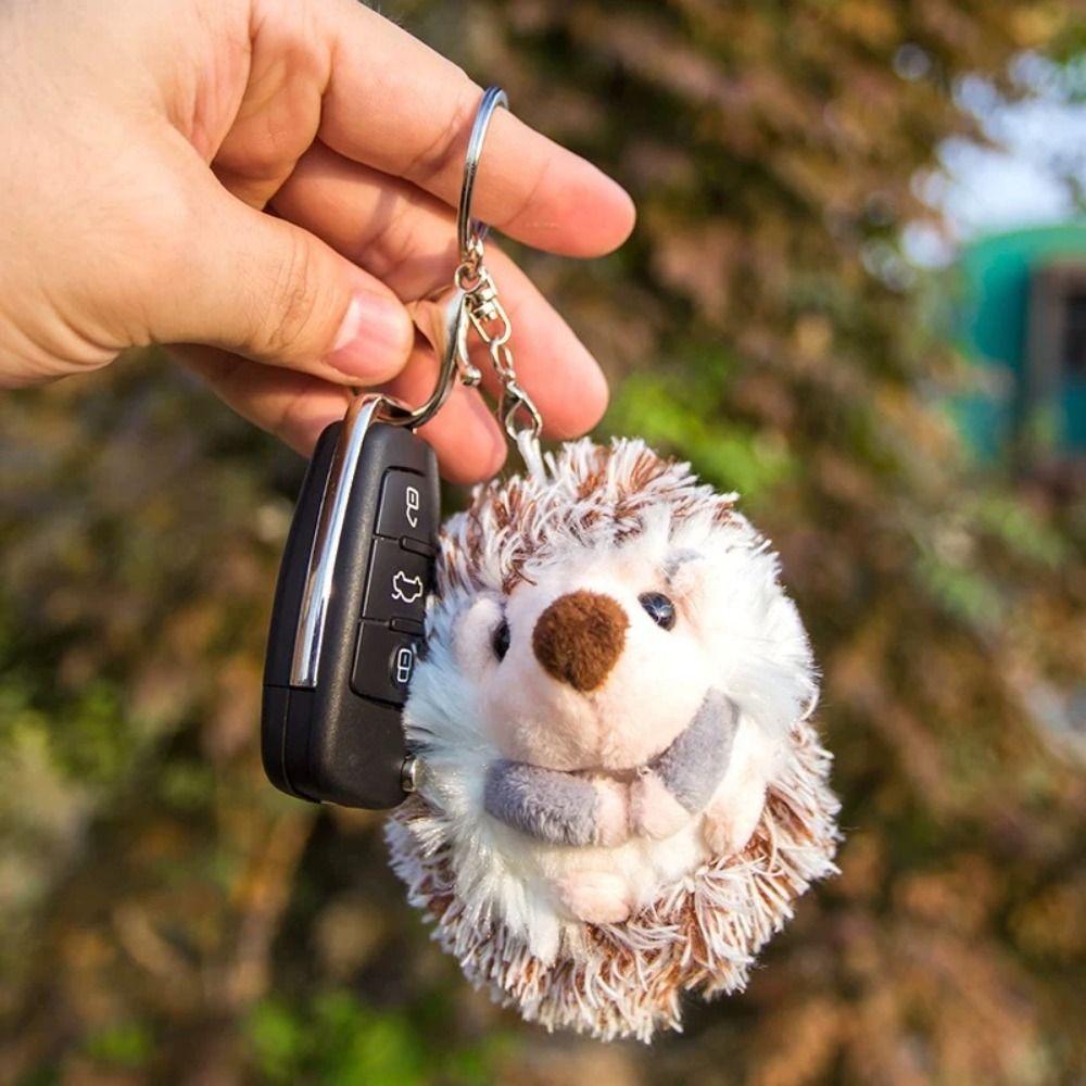 Cute Hedgehog Pattern Plush Key Chain Handbag Keyring Bag Pendant Keyring New Stuffed Keychain