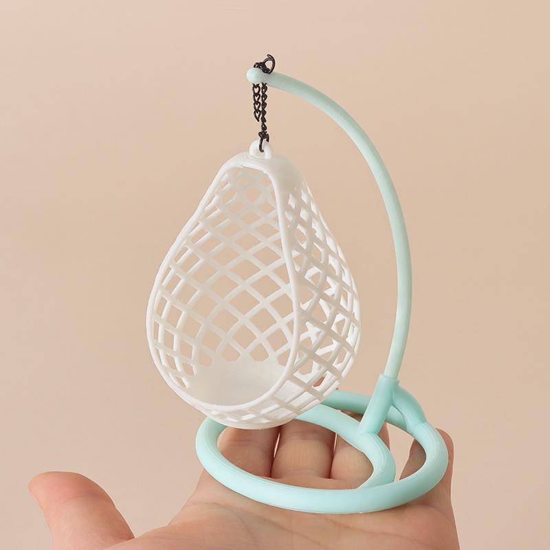 Dollhouse Hanging Basket Ornament - Miniature Swing Chair Decor for DIY Sandbox Furniture