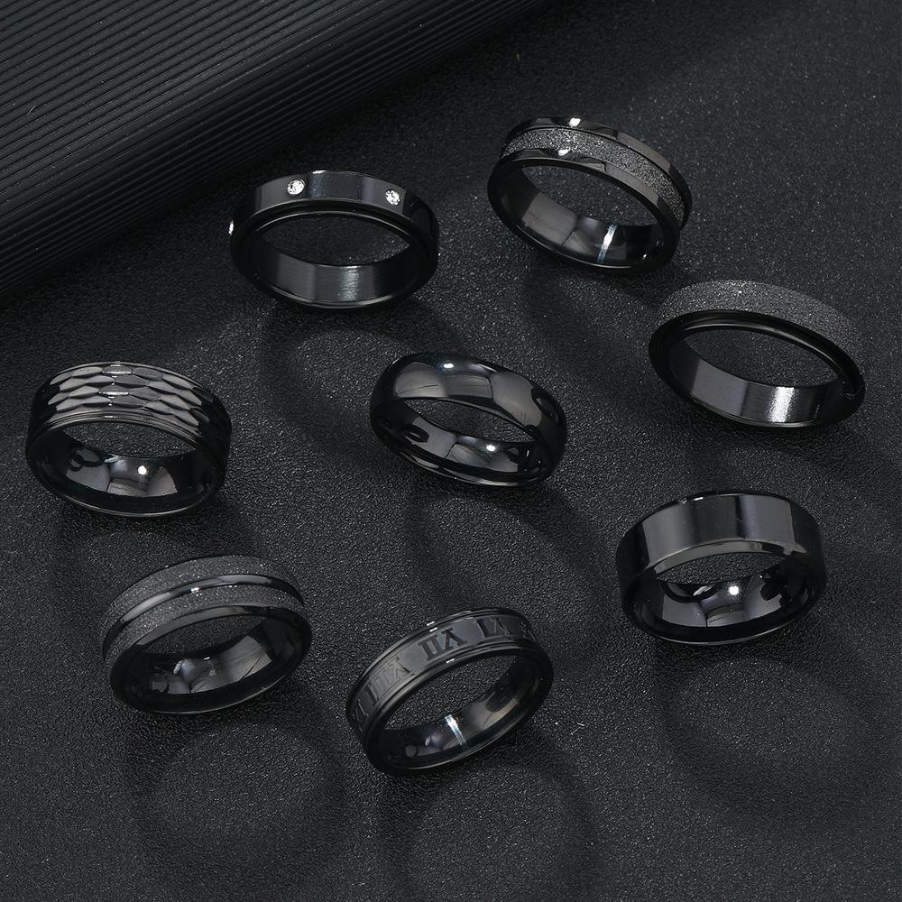 Stainless steel jewelry groove matte men's ring does not fade fashionable simple titanium steel ring
