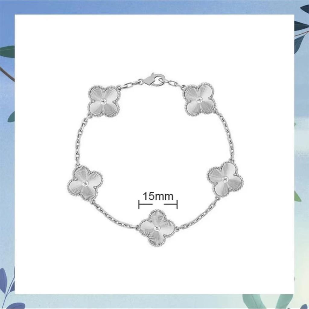 Høy Versjon Firkløver Femblomst Armbånd Dame 18k Lykkeblomst Hvit Perlemor Armbånd