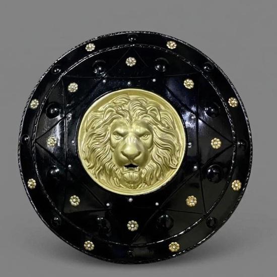 Handcrafted Steel Lion Shield Medieval Knight Armor Replica for Cosplay, LARP, Display