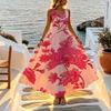 A-Line Sleeveless Maxi Dress Summer Lightweight Casual Dress,Elegant Vacation Beach Wear,Ideal for Travel Photos
