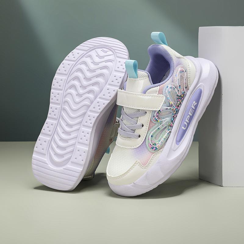 

Girls sports shoes 2025 new mesh breathable and lightweight children s casual shoes Velcro primary school sports shoes 37