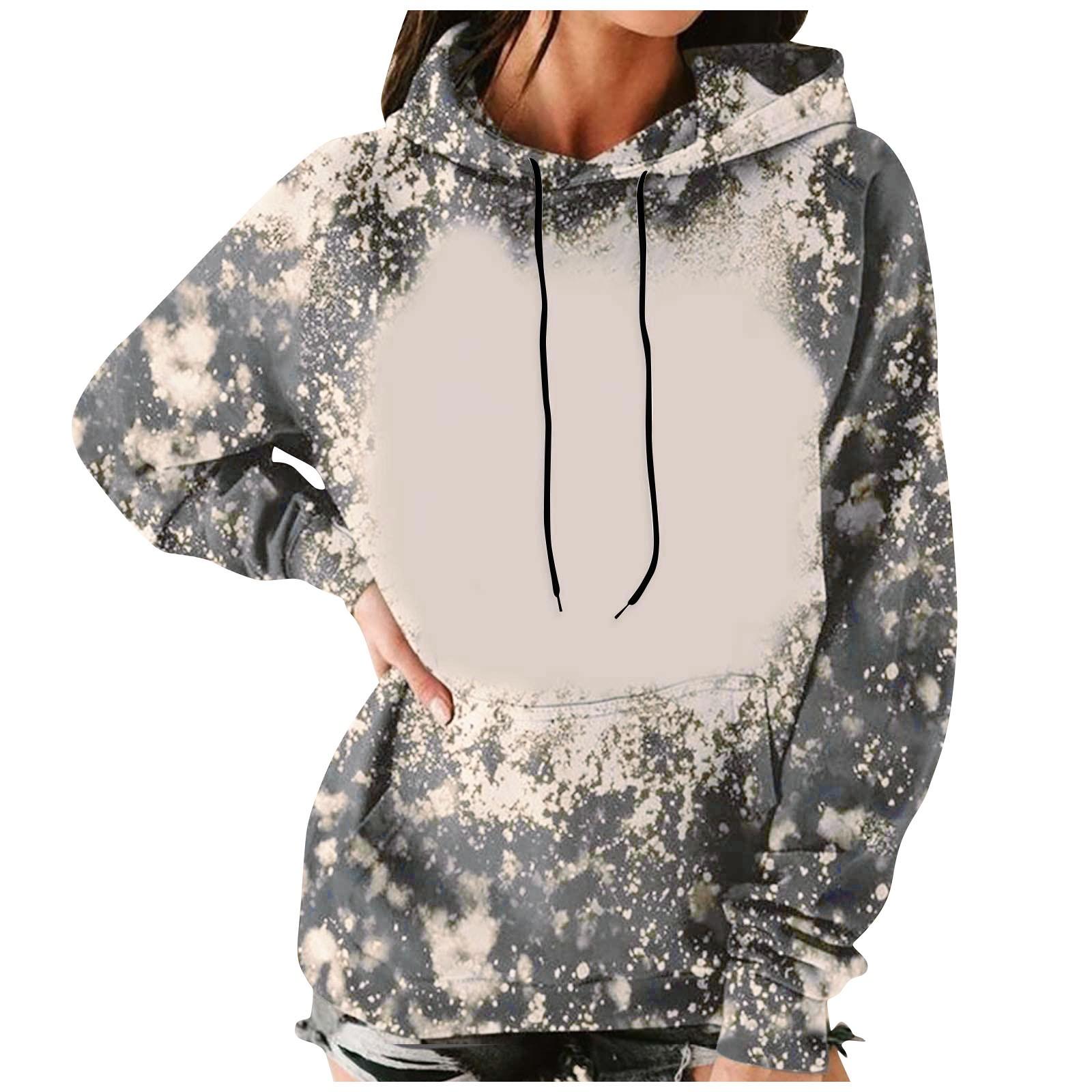 

(SU)Женский повседневный модный принт, удобный пуловер с длинными рукавами и капюшоном